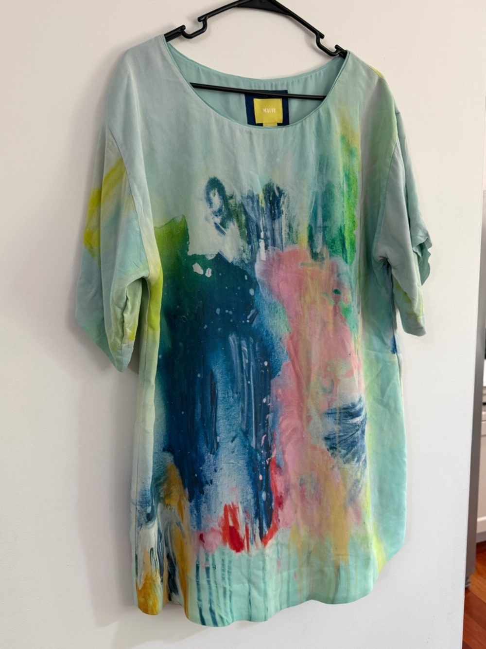 Anthropologie Maeve PAINTED SILK Watercolor Claire Desjardins Med Tunic Top Boho - Picture 3 of 8